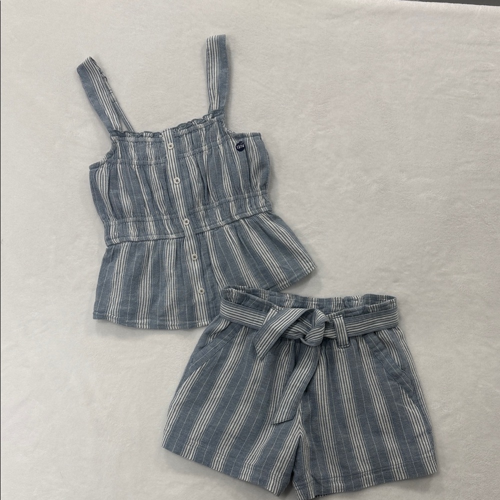 Abercrombie Kids Blue Striped Shorts Set